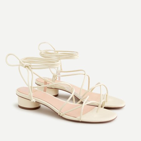 J.Crew: Strappy Lace-up Sandals With Toe Ring For Women