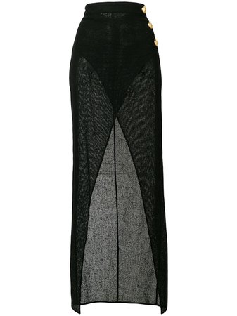 Balmain sheer thigh split skirt £968 - Shop Online - Fast Global Shipping, Price