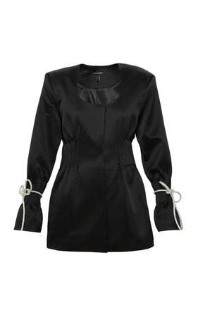 Black Blazer Dress With Crystal Bows by Mach & Mach | Moda Operandi