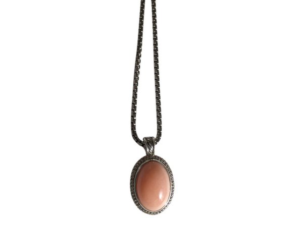 David Yurman Sterling Silver & 14K Peach Moonstone & 0.40ct Diamond Necklace | | Buy at TrueFacet