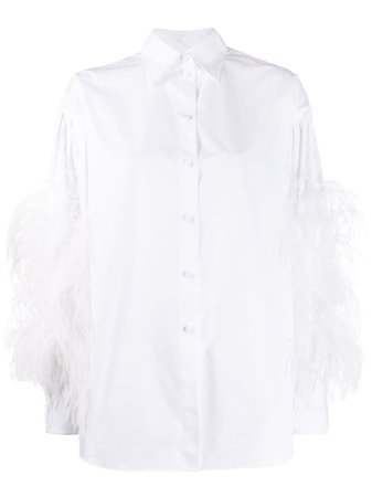 Valentino Feather Embellished Buttoned Shirt - Farfetch