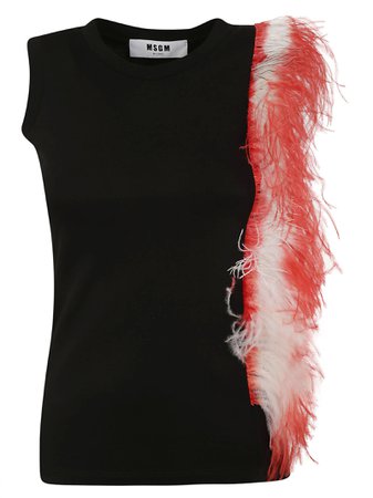 Msgm Feather Fringe Top