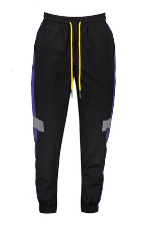 Shell Cargo Jogger With Side Tape With Reflective | Boohoo