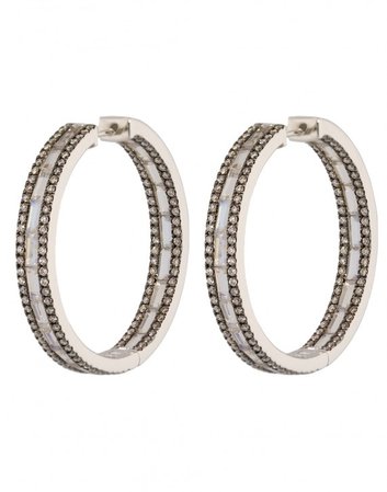 Moonstone and Diamond Hoop Earrings | Marissa Collections