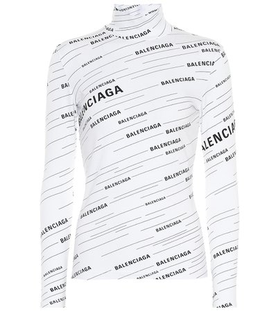 Balenciaga Logo Turtleneck Sweater In White | ModeSens