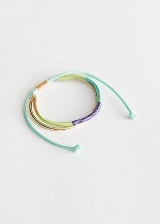 Layered Woven Cuff Bracelet - Multi-coloured - Bracelets - & Other Stories