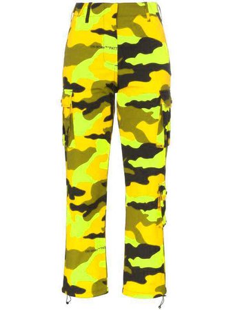 Off-White Cropped-Hose Mit Camouflage-Print