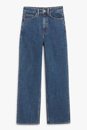 Zami mid blue jeans - Medium blue - Jeans - Monki WW
