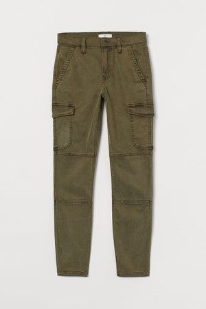 Slim Fit Cargo Pants - Green