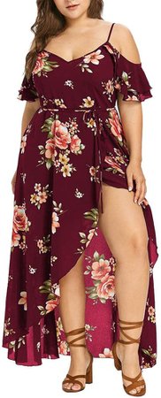 YRAETENM Summer Off Shoulder Dress for Women Sexy Round Neck Loose Fit Dress Trendy Vacation Hawaiian Beach Dresses at Amazon Women’s Clothing store