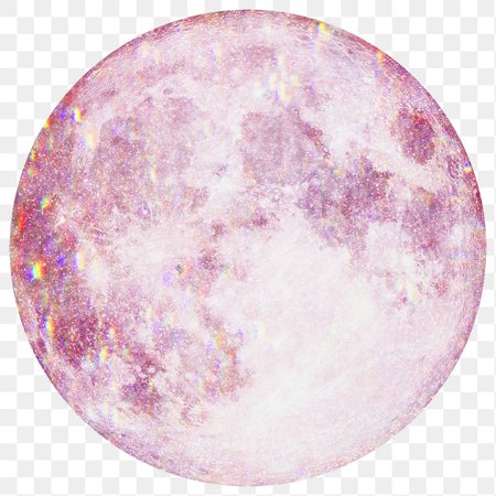 Pink holographic full moon design element | Free stock illustration | High Resolution graphic