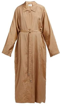 Lightweight Belted Trench Coat - Womens - Light Brown
