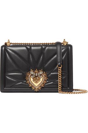 Dolce & Gabbana | Devotion embellished quilted leather shoulder bag | NET-A-PORTER.COM