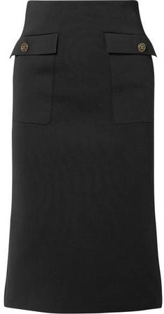 Crepe Midi Skirt - Black