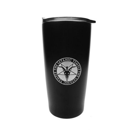 *clipped by @luci-her* TST Black & Etched Steel 20oz Steel Tumbler - The Satanic Temple