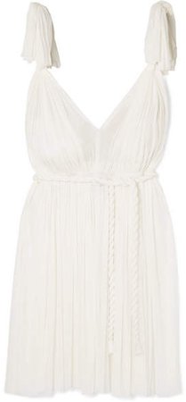 Elena Makri - Daphne Pleated Silk-tulle Mini Dress - White