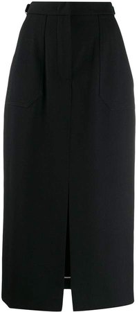 straight-cut midi skirt