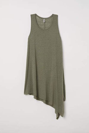 Asymmetric Jersey Dress - Green
