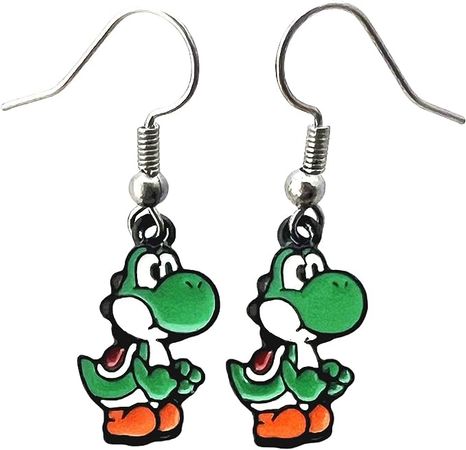 Amazon.com: Supe Mario Earrings Metal Yosh Princes Peach Bowser Earrings Girls Women and Men (6): Clothing, Shoes & Jewelry