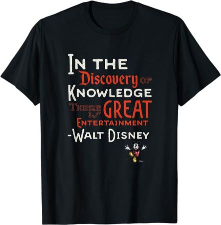 Amazon.com: Disney 100 Walt Disney Quote Knowledge Mickey Mouse D100 T-Shirt : Clothing, Shoes & Jewelry