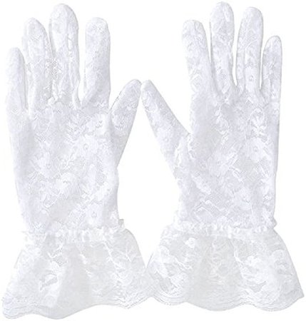 Onwon Ladies Elegant Short Sheer Lace Gloves Courtesy Summer Gloves at Amazon Women’s Clothing store