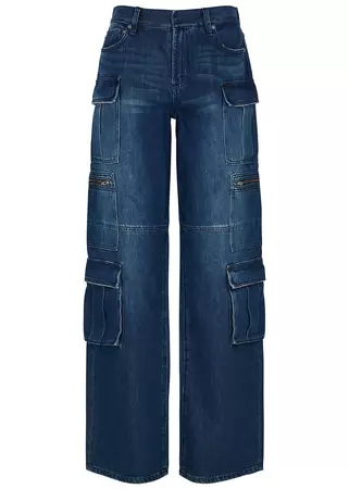 Alice + Olivia Cay wide-leg cargo jeans - Harvey Nichols