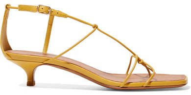Knotted Leather Sandals - Mustard