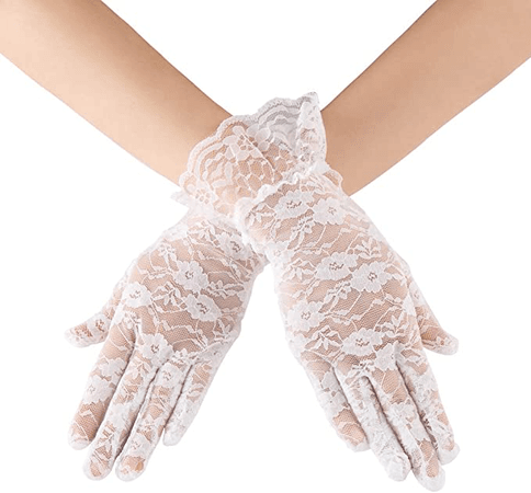 white lace gloves Victorian accessories
