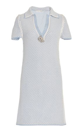 Polo Knit Cotton Mini Dress By Oscar De La Renta | Moda Operandi