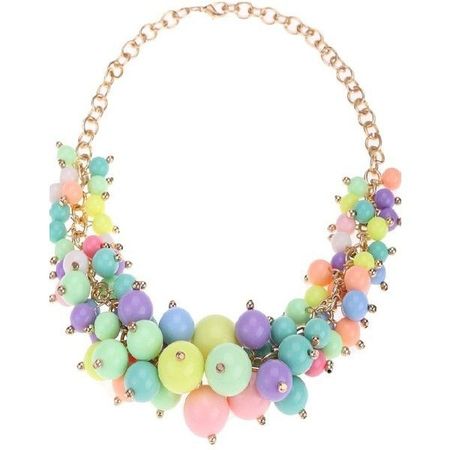 colorful pastel balls necklace