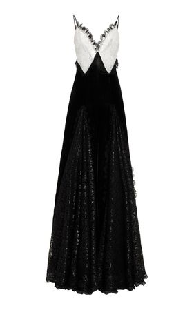 Ruffled Lace And Velvet Gown By Rodarte | Moda Operandi