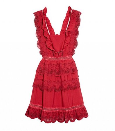 Self-Portrait Tiered Broderie Anglaise Mini Dress (£260)