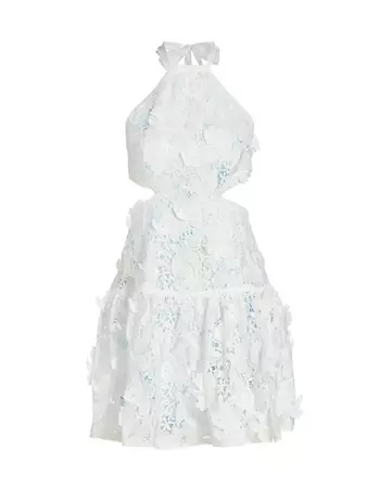 Shop LoveShackFancy Bohima Floral Lace Mini Dress | Saks Fifth Avenue