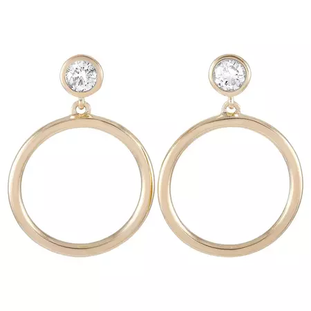LB Exclusive 14K Yellow Gold 0.40 Ct Diamond Earrings For Sale at 1stDibs
