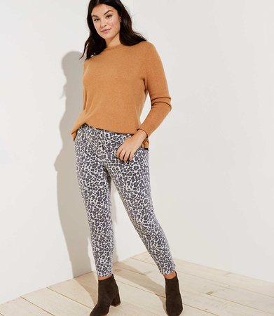 LOFT Plus Skinny Jeans in Leopard Print | LOFT