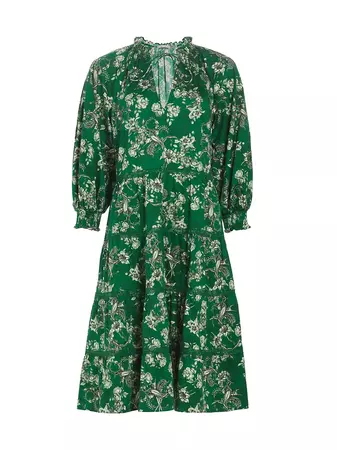 Shop Alice + Olivia Layla Floral Tiered Ruffle Dress | Saks Fifth Avenue