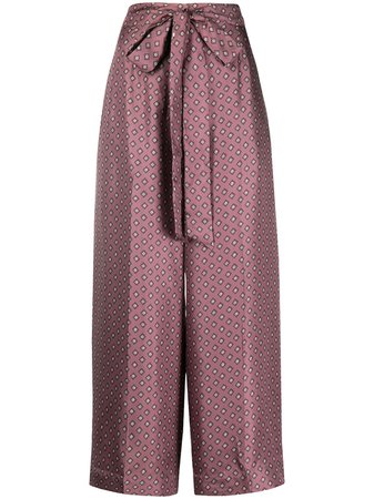 'S Max Mara Silk Cropped Palazzo Trousers - Farfetch