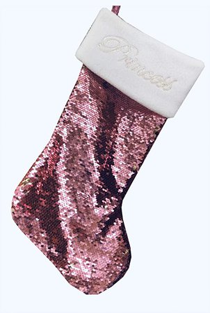 Sequined 20" Mermaid Reversible Two Color Sequin Christmas Stocking (Princess - Pink-Gold): Amazon.co.uk: Kitchen & Home