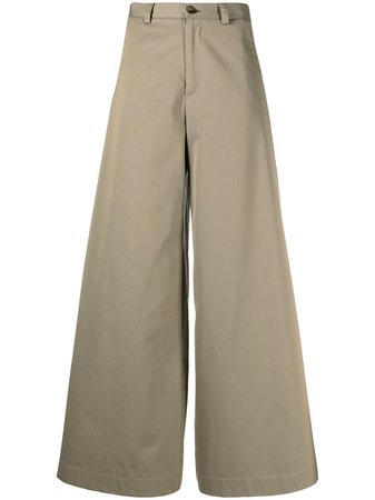 Shop Société Anonyme wide-leg cotton trousers with Express Delivery - FARFETCH