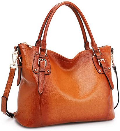 Amazon.com: Kattee Women's Genuine Leather Handbags Shoulder Tote Organizer Top Handles Crossbody Bag Satchel Designer Purse: Clothing