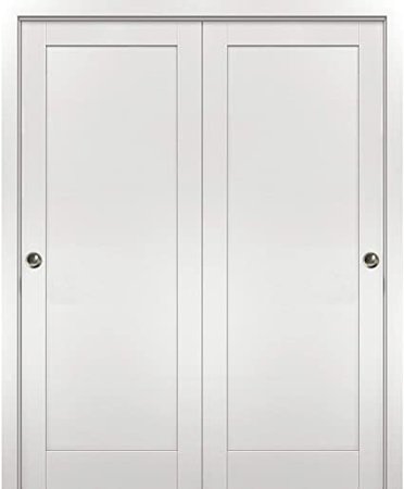 Sliding Closet Bypass Doors 36 x 80 with Hardware | Quadro 4111 White Ash | Sturdy Top Mount Rails Moldings Trims Hardware Set | Modern MDF Solid Bedroom Wardrobe Doors - - Amazon.com