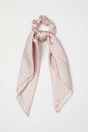 Scrunchie with ties - Light pink/Striped - Ladies | H&M IN