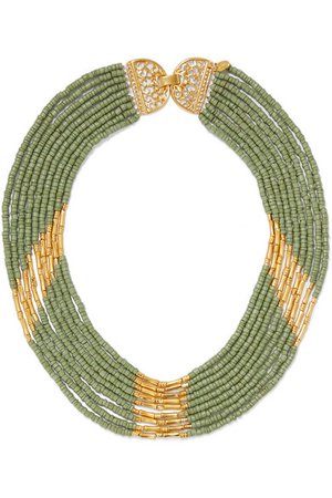 Bibi Marini | Mitu gold-plated and bead necklace | NET-A-PORTER.COM