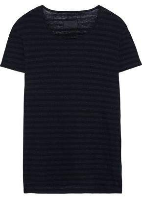 Metallic Striped Cotton And Cashmere-blend T-shirt