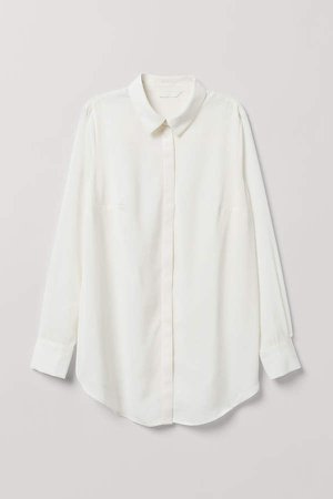 MAMA Long-sleeved Blouse - White