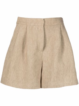 Alberta Ferretti high-waist Linen Shorts - Farfetch