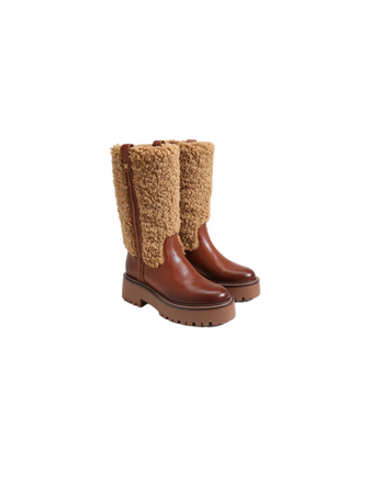 brown elfie shearling boots footwear