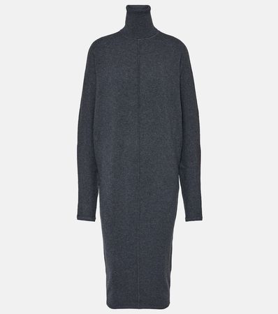 Wool Turtleneck Sweater Dress in Grey - Saint Laurent | Mytheresa