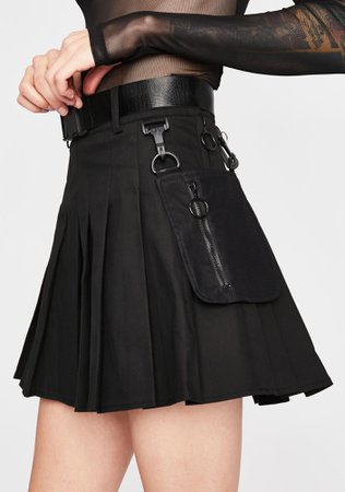 Current Mood Tech Wear Mini Skirt Cyber Punk Black | Dolls Kill