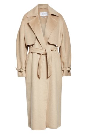 Max Mara Agar 2-in-1 Double Face Camel Hair & Cashmere Trench Coat | Nordstrom